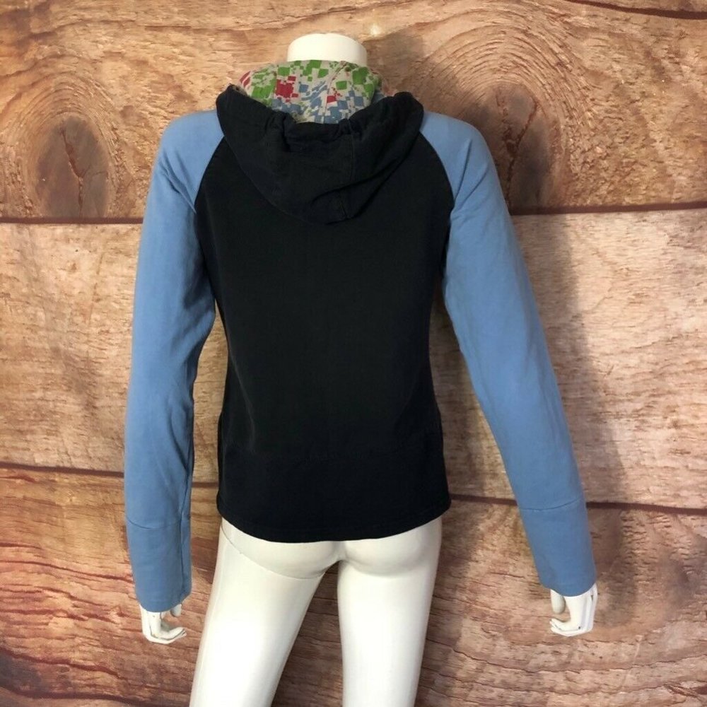 Adidas Womens Hoodie Blue Color Block Small